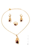 Picture of Online Wholesale Gold Plated Crystal 3 Pieces Jewelry Sets