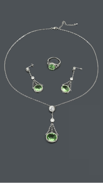 Picture of The Best Price South American Green 3 Pieces Jewelry Sets