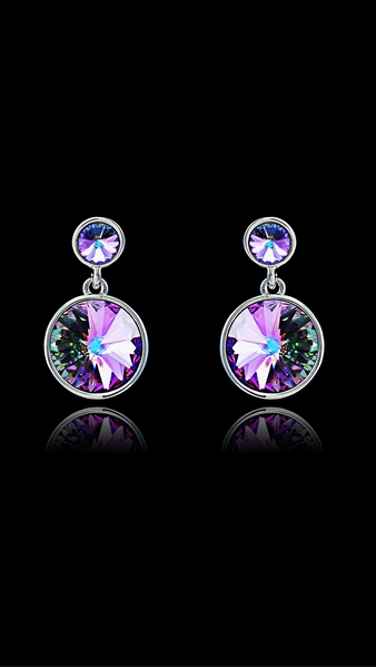 Picture of The Integrity Of  Platinum Plated Colourful Drop & Dangle