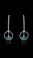 Picture of Online Wholesale Platinum Plated Swarovski Element Drop & Dangle