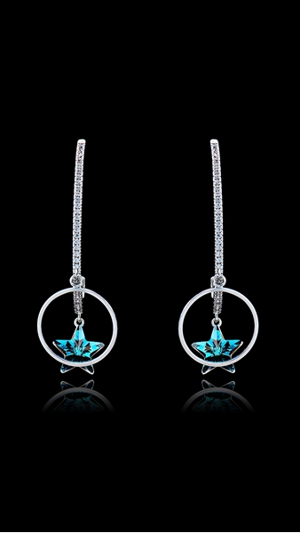 Picture of Online Wholesale Platinum Plated Swarovski Element Drop & Dangle