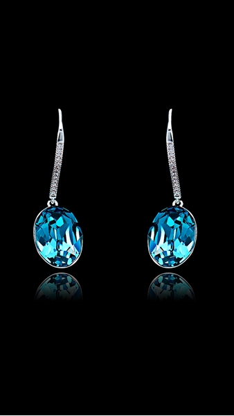 Picture of Moving Big Platinum Plated Drop & Dangle