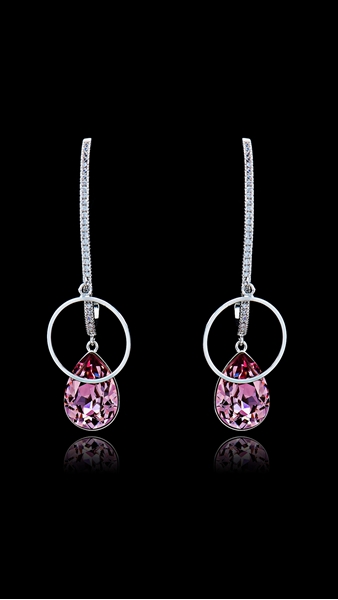 Picture of Pretty Zinc-Alloy Platinum Plated Drop & Dangle