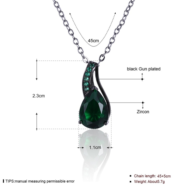 Picture of Ce Certificated Gunmetel Plated Green Necklaces & Pendants