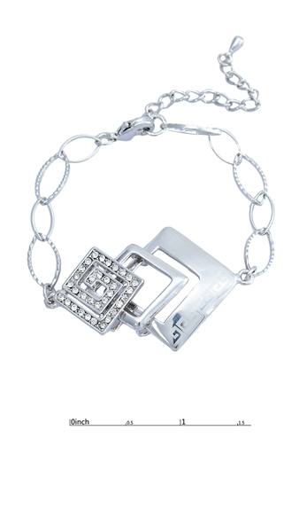 Picture of Exquisite Rhinestone Platinum Plated Bracelets