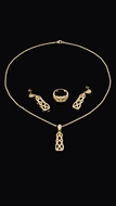 Picture of Independent Design Gold Plated Micro Pave Setting 3 Pieces Jewelry Sets