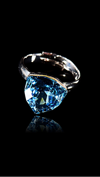 Picture of Superb Quality Single Stone Sea Blue Fashion Rings