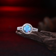 Picture of Lovely And Touching Blue Platinum Plated Fashion Rings