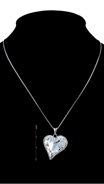 Picture of Delicate Platinum Plated Heart & Love Collar 16 OR 18 Inches