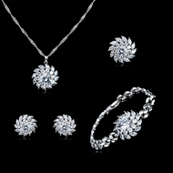 Picture of  Key & Lock Cubic Zirconia 4 Piece Jewelry Sets 3FF054562S