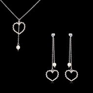 Picture of  Delicate Love & Heart Necklace And Earring Sets 3FF054589S