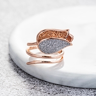 Picture of New Big Rose Gold Plated Fashion Ring