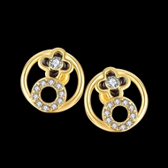 Picture of Nickel Free Gold Plated Small Stud Earrings with Easy Return