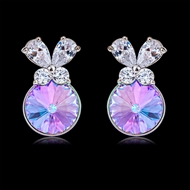 Picture of Inexpensive Zinc Alloy Purple Stud Earrings from Reliable Manufacturer