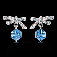 Picture of Best Swarovski Element Blue Dangle Earrings