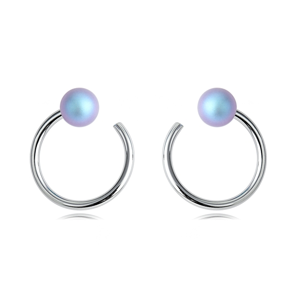 Picture of Recommended Blue Platinum Plated Stud Earrings with Member Discount