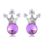 Picture of Low Cost Platinum Plated Small Stud Earrings with Beautiful Craftmanship