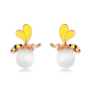 Picture of Zinc Alloy Artificial Pearl Stud Earrings From Reliable Factory