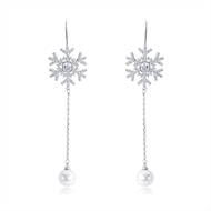 Picture of Nickel Free Platinum Plated Delicate Dangle Earrings with No-Risk Refund