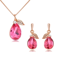 Picture of Zinc Alloy Pink Necklace and Earring Set with Full Guarantee