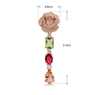 Picture of Fashion Artificial Crystal Copper or Brass Dangle Earrings