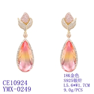 Picture of Irresistible Pink Gold Plated Dangle Earrings For Your Occasions