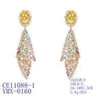 Picture of Medium Cubic Zirconia Dangle Earrings with Beautiful Craftmanship