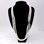 Picture of Inexpensive Platinum Plated White Long Chain Necklace of Original Design