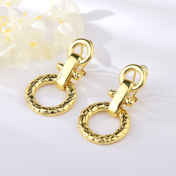 Picture of Staple Big Gold Plated Dangle Earrings