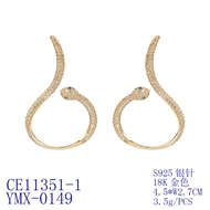 Picture of New Season White Big Dangle Earrings for Female