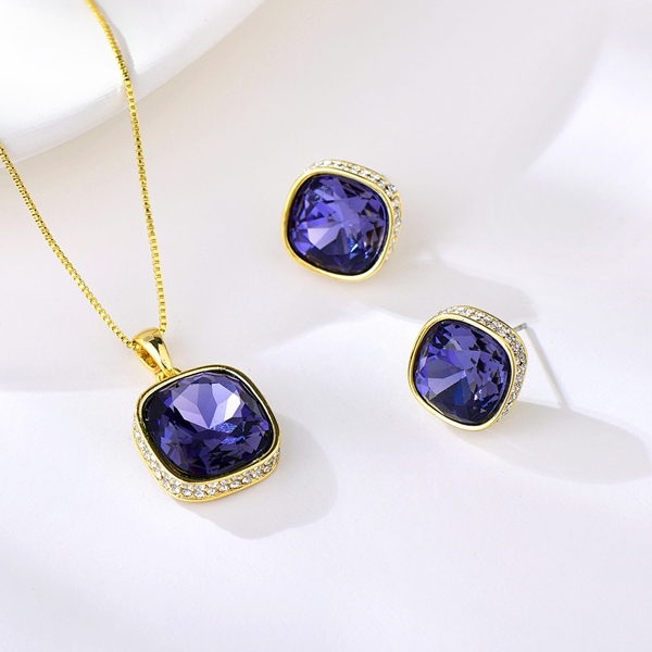 Picture of Distinctive Purple Classic 2 Piece Jewelry Set with Low MOQ