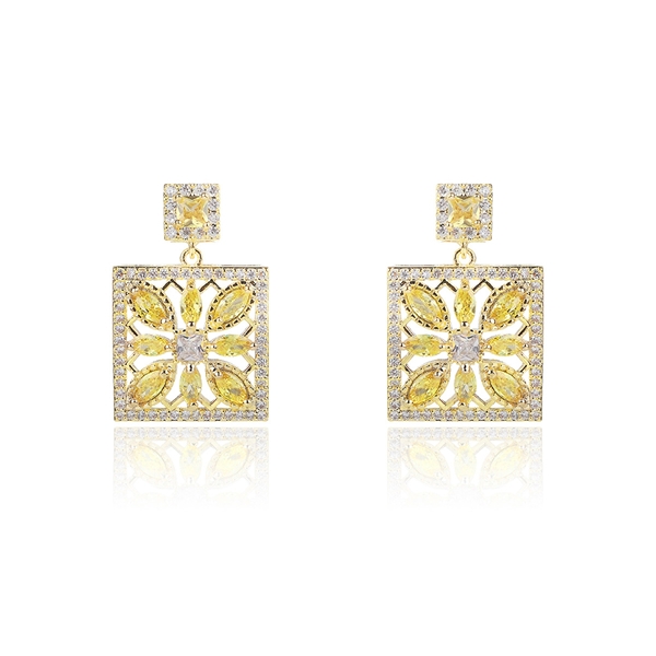 Picture of Distinctive Yellow Luxury Dangle Earrings As a Gift