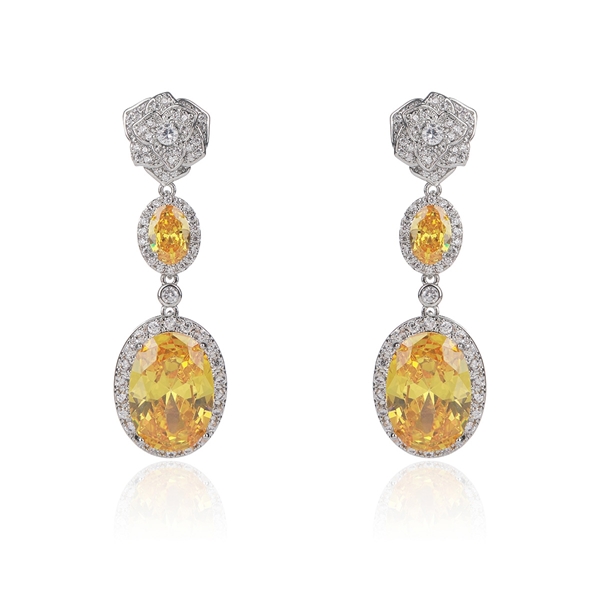 Picture of Fashionable Big Platinum Plated Dangle Earrings