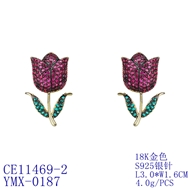 Picture of Flowers & Plants Copper or Brass Dangle Earrings with Speedy Delivery