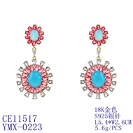 Picture of Big Cubic Zirconia Dangle Earrings with Speedy Delivery