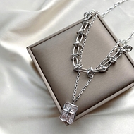 Picture of Attractive White Medium Short Chain Necklace For Your Occasions