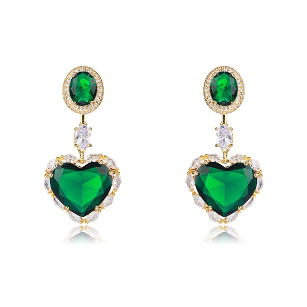 Picture of Charming Green Cubic Zirconia Dangle Earrings As a Gift