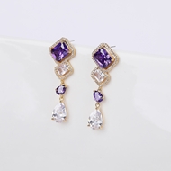 Picture of Hot Selling Purple Big Dangle Earrings from Top Designer