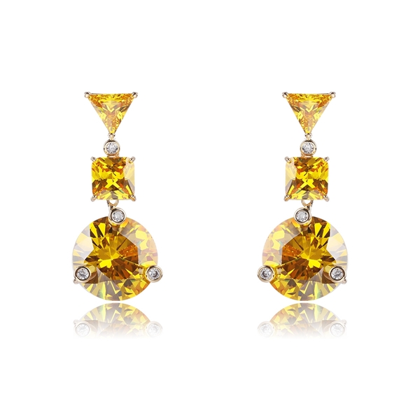 Picture of Delicate Cubic Zirconia Yellow Dangle Earrings