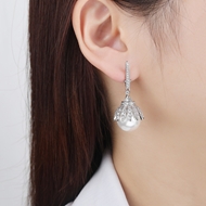 Picture of Best Selling Big White Dangle Earrings