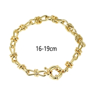 Picture of Low Cost Copper or Brass Gold Plated Fashion Bracelet with Low Cost