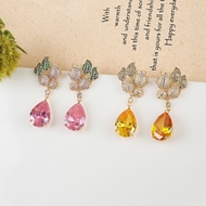 Picture of Good Cubic Zirconia Luxury Dangle Earrings