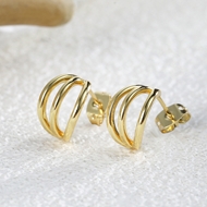 Picture of Charming Gold Plated Small Stud Earrings As a Gift