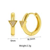 Picture of Designer Gold Plated Cubic Zirconia Huggie Earrings with No-Risk Return