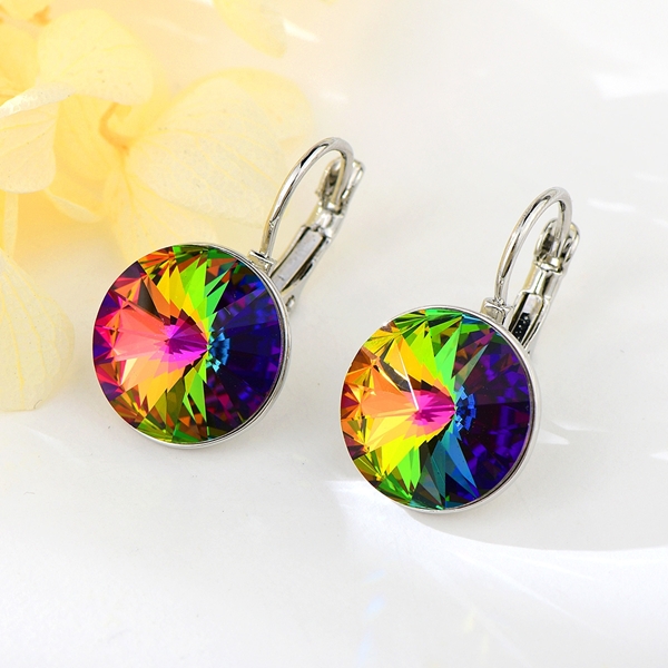 Picture of 14 mm swarovski element crystal satellite diamond earrings