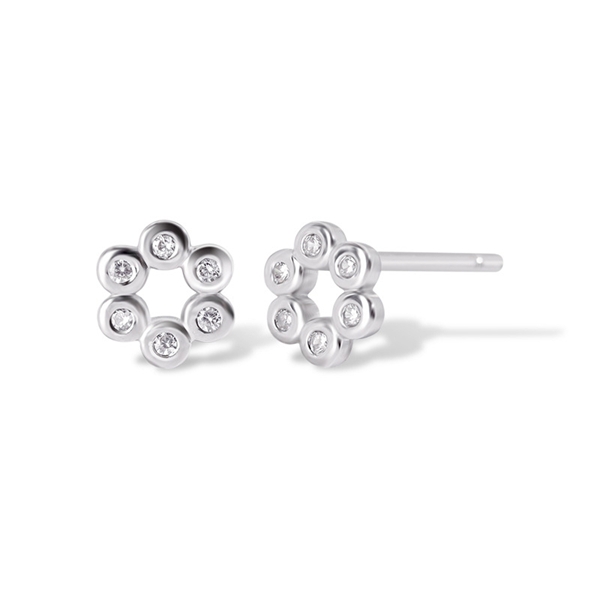 Picture of Purchase Platinum Plated Cubic Zirconia Stud Earrings Exclusive Online