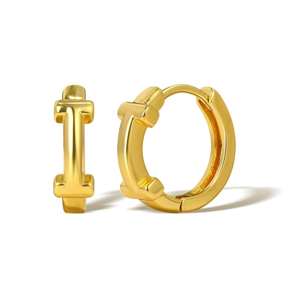 Picture of Fashion Small Gold Plated Huggie Earrings