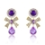 Picture of Bow Purple Dangle Earrings with Beautiful Craftmanship