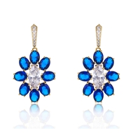 Picture of Featured Blue Flower Dangle Earrings with Full Guarantee