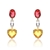 Picture of Love & Heart Platinum Plated Dangle Earrings with Beautiful Craftmanship